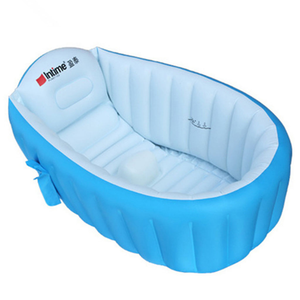 Inflatable Baby Bathtub, Baby Girl Bath Tub, Travel Bath Tub with Bath Toy Organizer, Foldable Baby Bathtub, Infant Bathtub